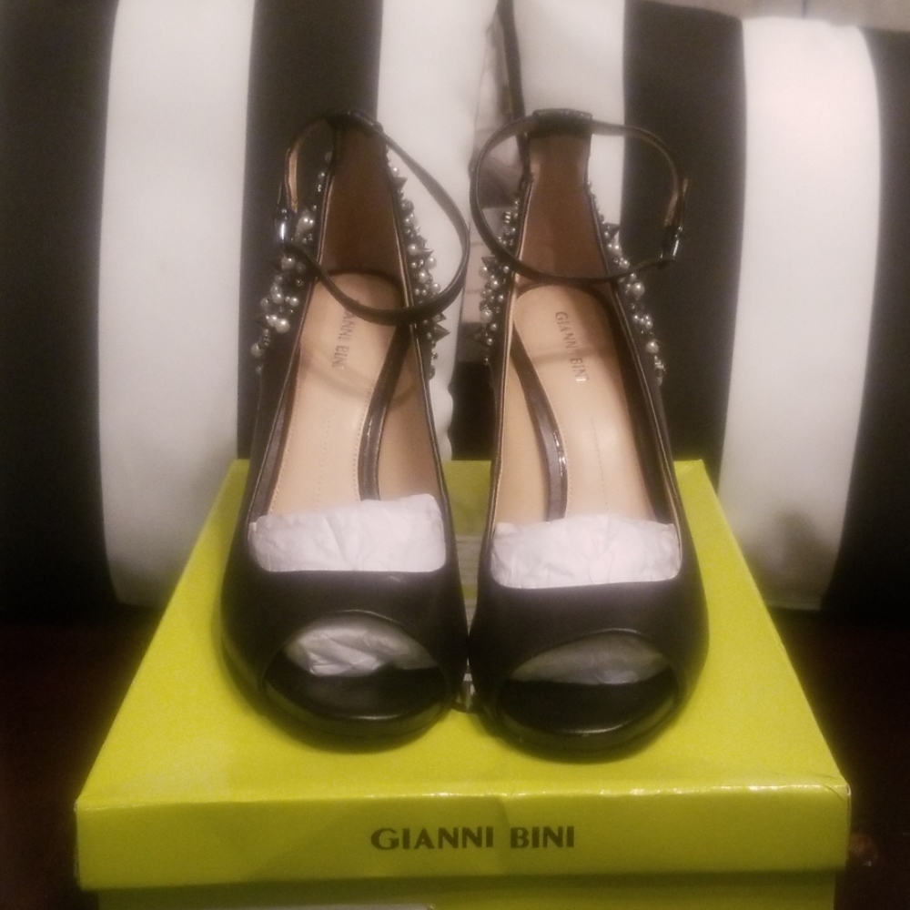 Gianni Bini Black studded heels (Worn Once)